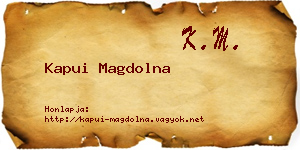 Kapui Magdolna névjegykártya